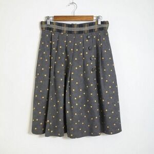 Plenty by Tracy Reese Wool Blend Polka Dot Pleated Midi Skirt Size 10
